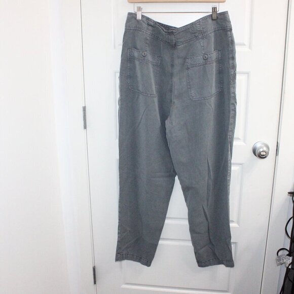 American Eagle Pants Women 12 Gray Super Hi Rise Button Fly 100% Lyocell - Picture 2 of 3